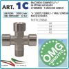 Накрайник, "X" образен, четворен лят нипел, 1/4", MFFF, OMG, 1C