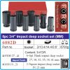Вложки ударни дълги, к-т h100mm 6+2ч, 3/4", 27-41mm, Q19/21mm, Force, 6082D
