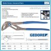 Клещи раздвижни, ключове 2in1 с бутон, DIN-ISO8976, захвати 0-38-44 mm, 255-310 mm, Gedore, 14210-12.
